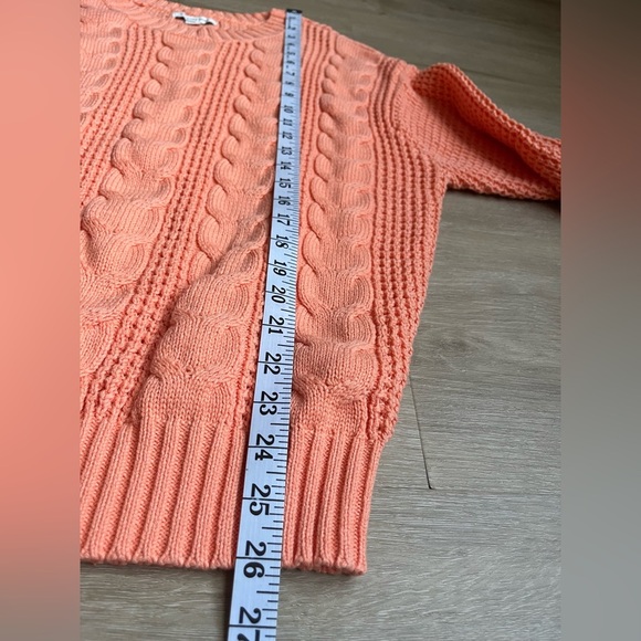 American Eagle Cable Knit Sweater Chunky Orange SZ M - Picture 6 of 7